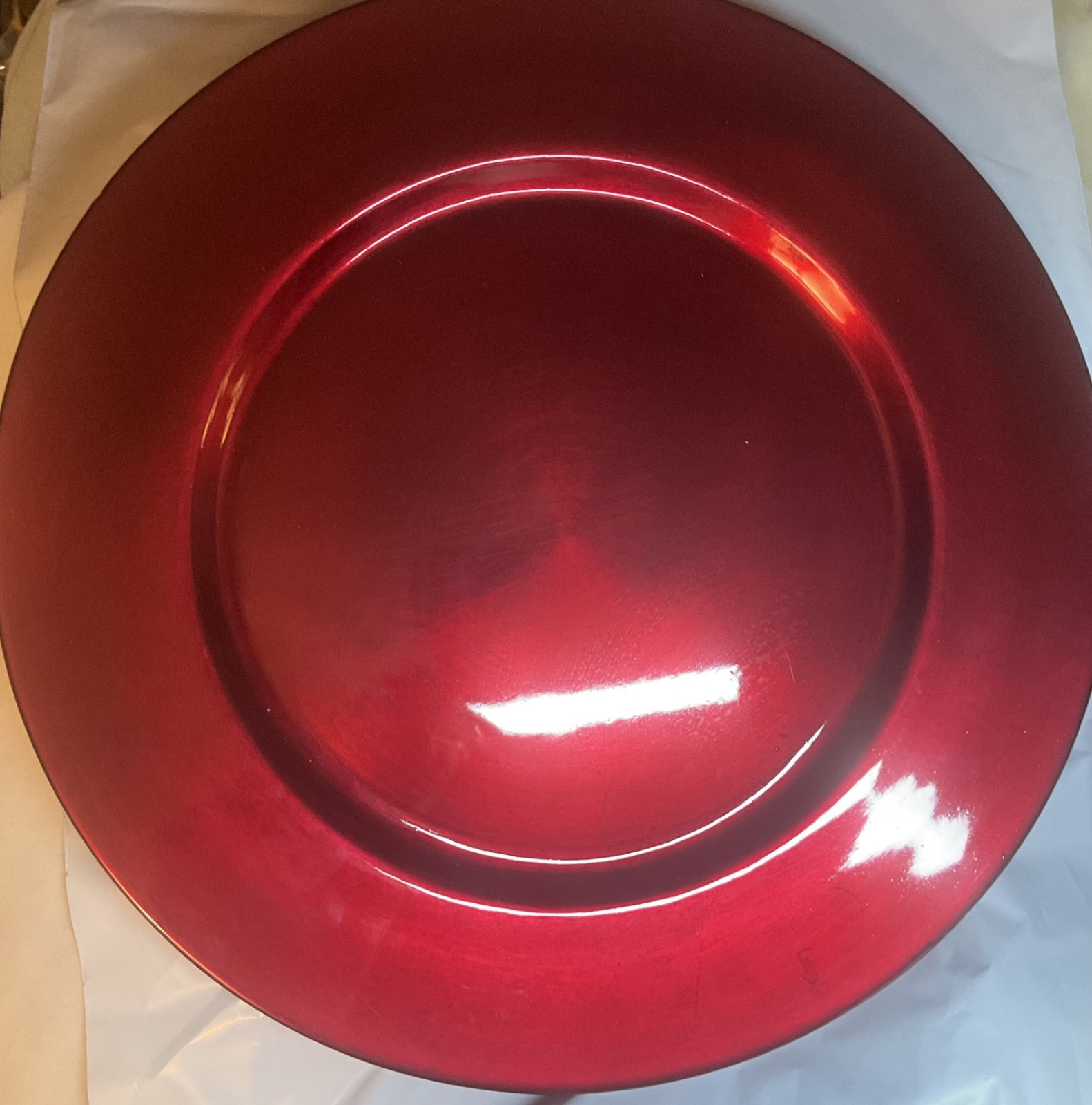 RED & GREEN Charger Plates 14” Set of 8 for Dinner Table Party Festive!! gallery