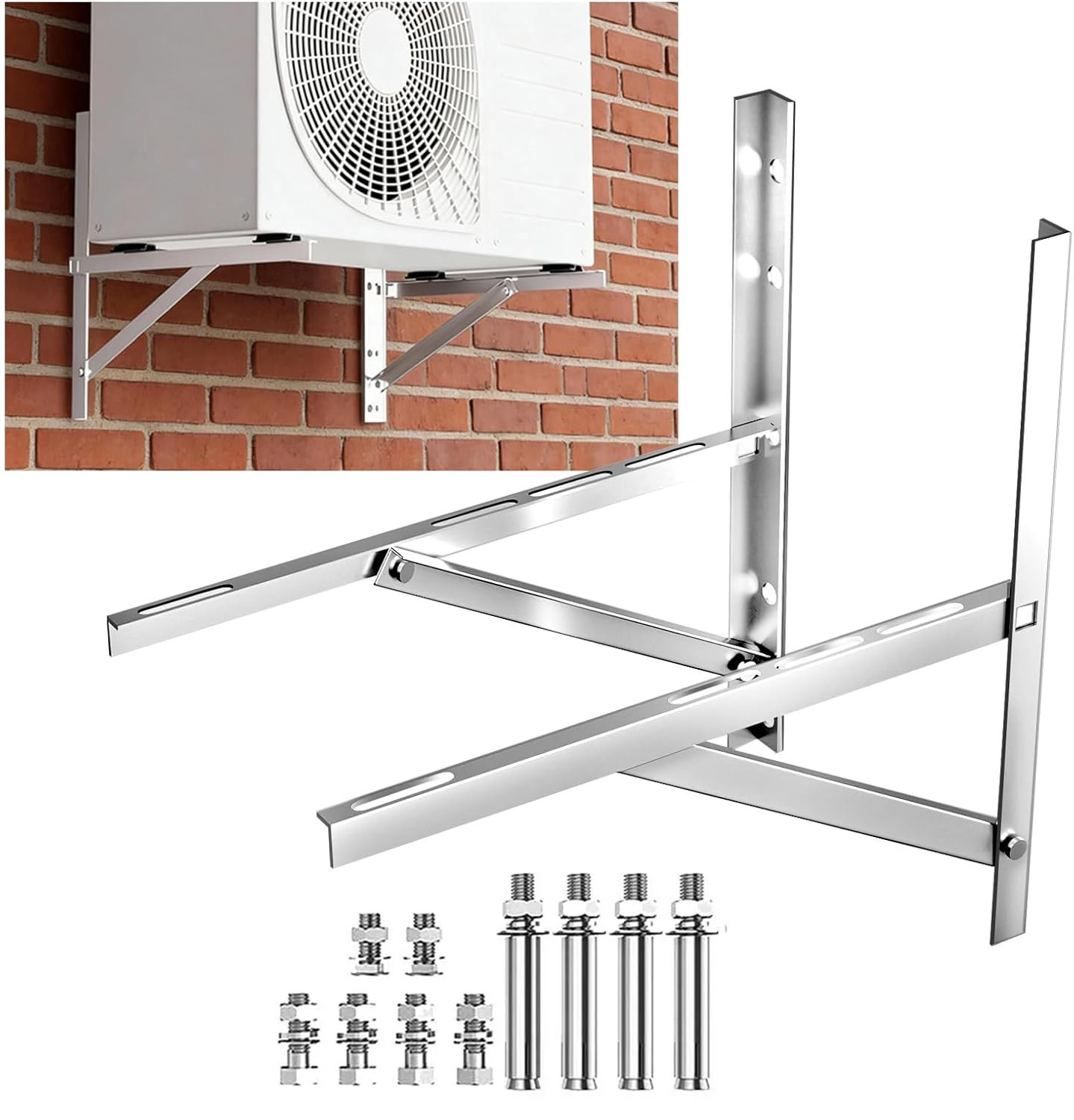 600LBS Steel Mini Split Wall Mount Bracket For Air Conditioner Condensing Units gallery