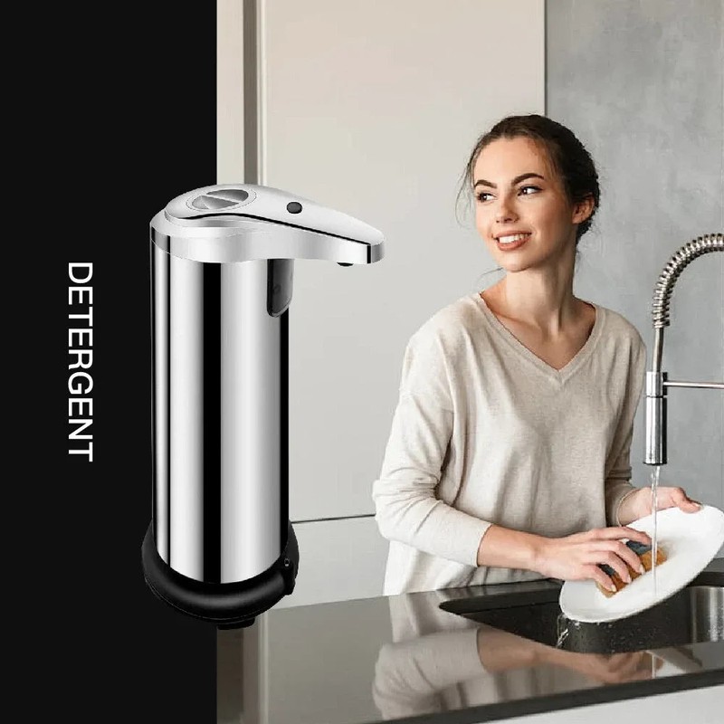 250ml Stainless Auto Handsfree Sensor Touchless Soap Dispenser Kitchen Bathroom gallery
