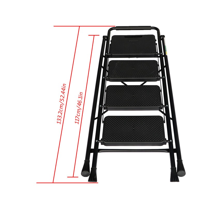 Folding Step Stool Wide Anti-Slip Pedal Sturdy Steel Ladder 2/3/4 steps gallery