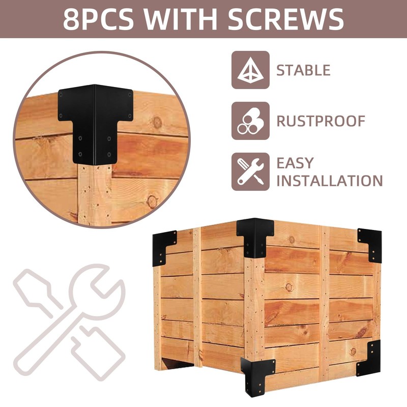 Sturdy Steel Corner Brackets Workbench Kit With Screws Heavy Duty 8 PCS gallery