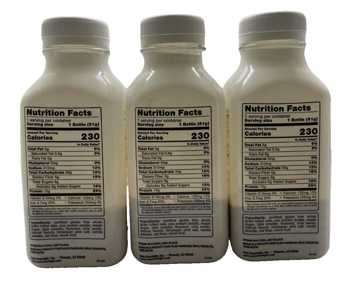 3 Pack Oats Overnight Shake Oats Maple Brown Sugar 2.1 oz Each 10/25/2026 gallery