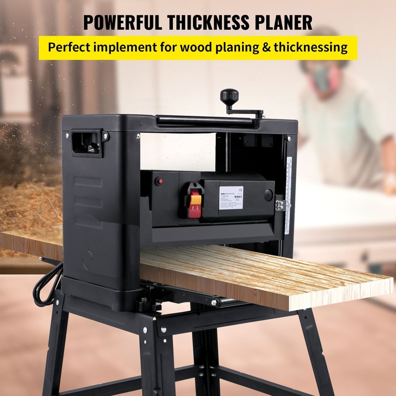 13 - Inch Benchtop Thickness Planer, 2000W, 8000 rpm, 15 AMP, with Foldable Iron gallery