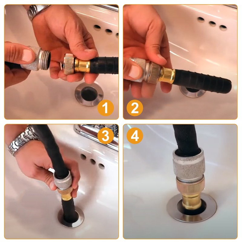 3PCS Drain Cleaning Bladder Kit for 1"- 6" Pipes Water Pressure Unclogg for Sink gallery