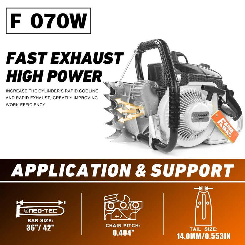 105cc Gas Chainsaw Power Head Compatible with MS070 090 For Chainsaw Mill No Bar gallery