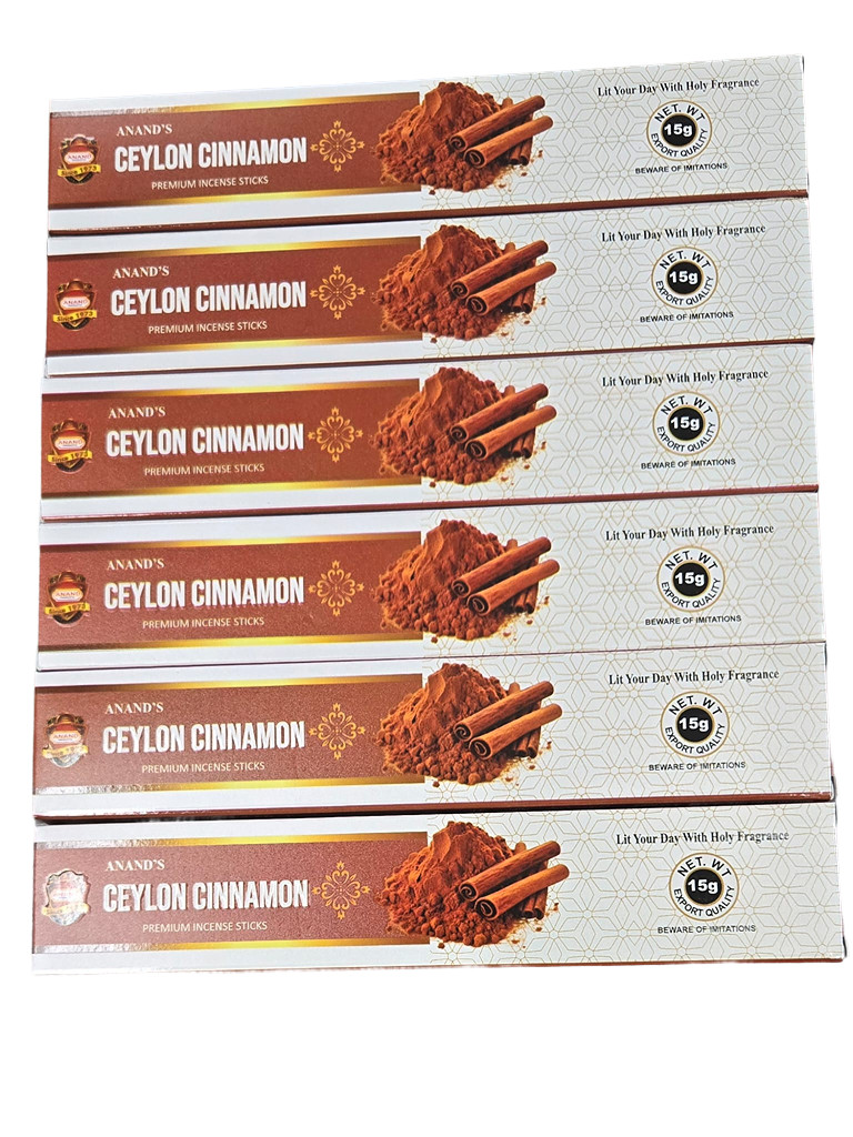 x12 | Anand | Ceylon cinnamon | Incense sticks | pack of 12 x 15g= 180g gallery