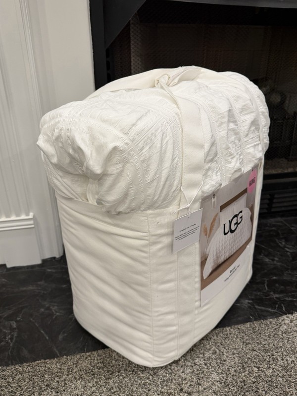 UGG Becki White KING Size Comforter + 2 Pillow Shams Bedding SET Color Snow NEW gallery