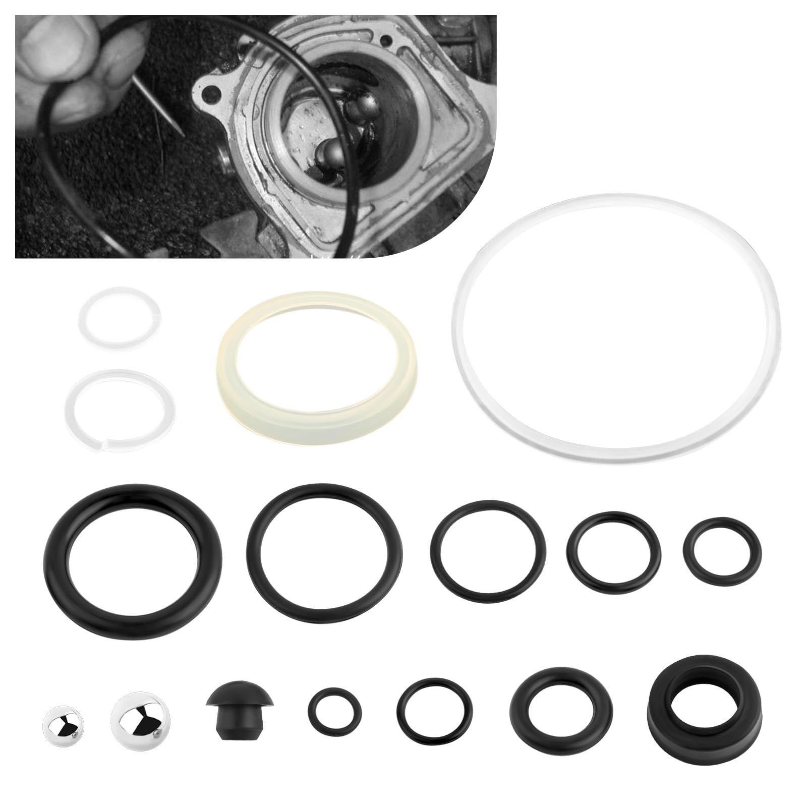 16PCS Floor Jack Repair Sealing Tool Kit,3 Ton 1.58*1.58*0.21 inch, Black gallery