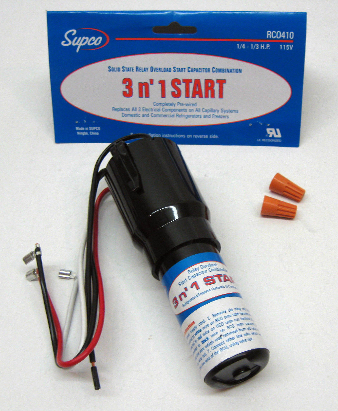 RC0410 SUPCO Refrigerator Relay Overload Start Run Capacitor 1/4 1/3 HP 3 n' 1 gallery