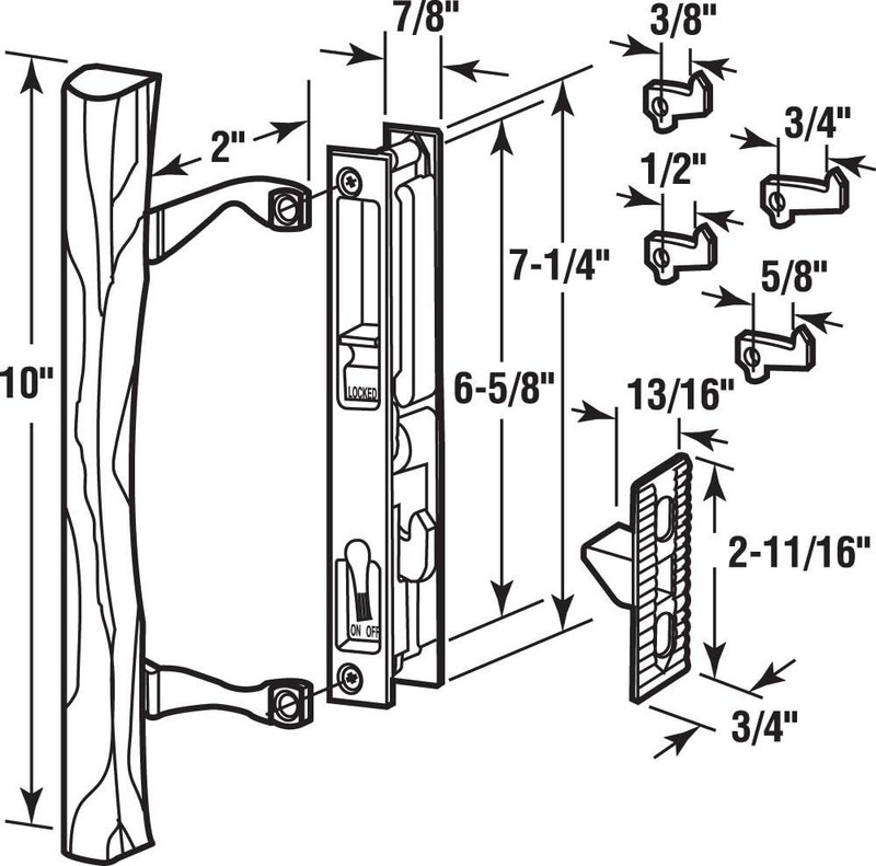 Quick Install Keyed Sliding Door Handle Set - Fits 6-5/8 in. Hole Spacing gallery