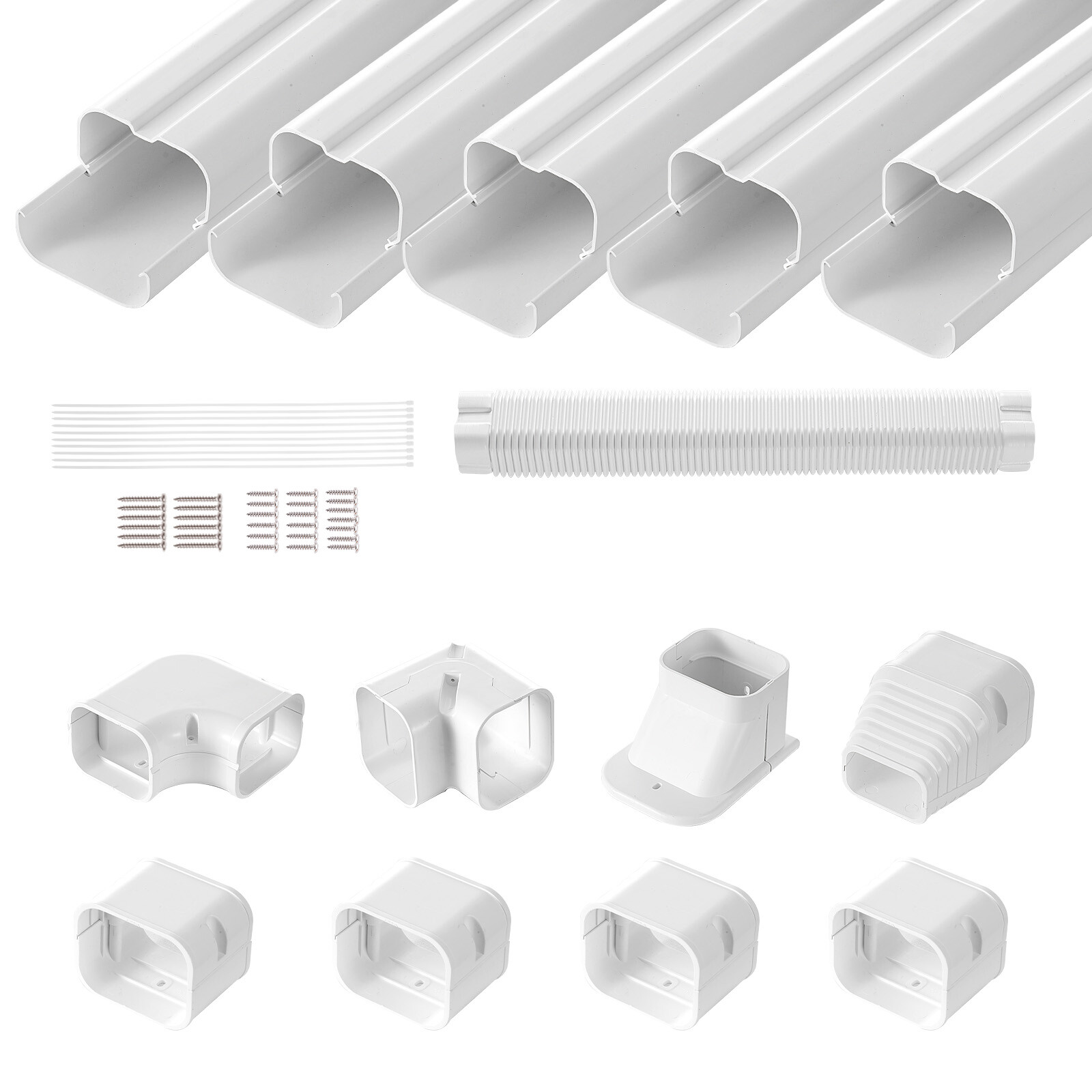 VEVOR 3" W 10 Ft Line Set Cover Kit For Mini Split/Central Air Conditioner PVC gallery