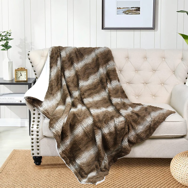 Home Soft Things Bella Soft Warm Cozy Fluffy Comfy Throw Blanket Sherpa Backing gallery