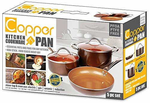 Copper Cookware Set 5-Piece Luxury Ceramic Induction Non-Stick gallery