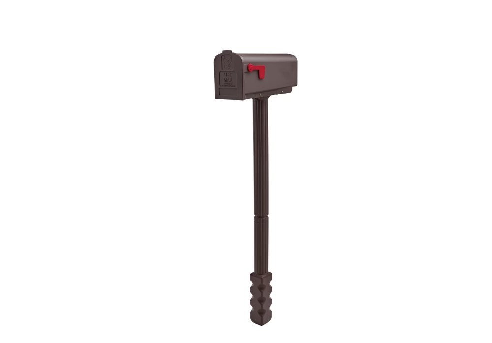 Architectural Mailboxes Newbury Plastic, Medium, Mailbox and Post Kit in Mocha