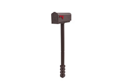 Architectural Mailboxes Newbury Plastic, Medium, Mailbox and Post Kit in Mocha