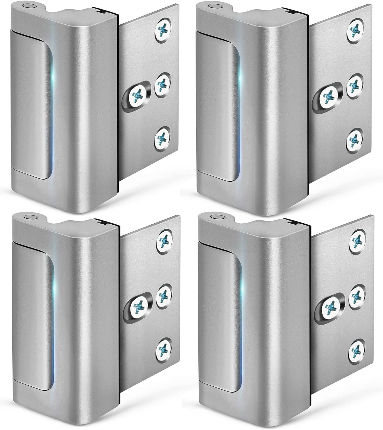 4 Pack Home Security Door Lock, Childproof Withstand 800 Pounds Silver gallery