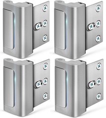 4 Pack Home Security Door Lock, Childproof Withstand 800 Pounds Silver