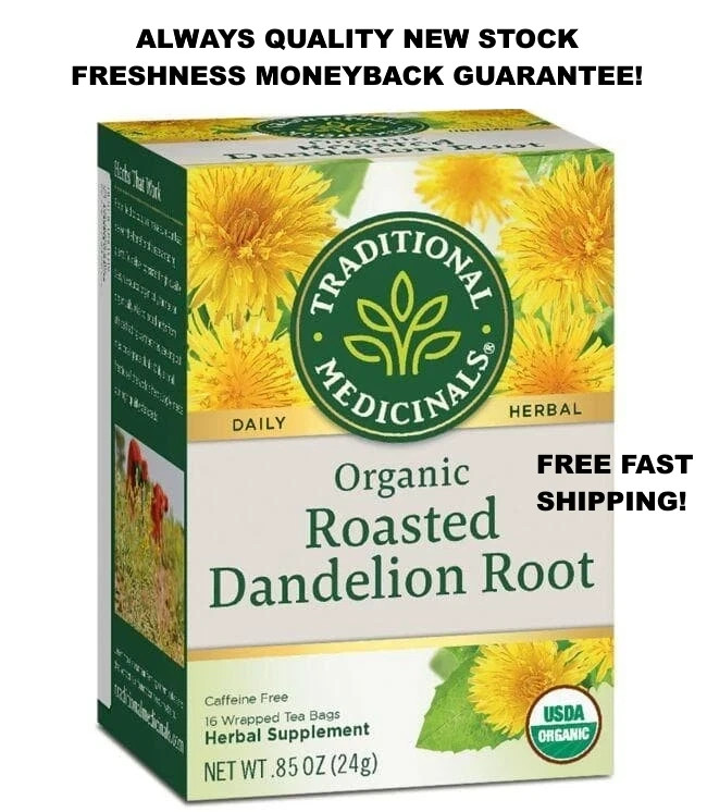 Organic Roasted Dandelion Root Tea, Caffeine Free ✅ 16 pk ✅ FREE Fast Shipping! gallery