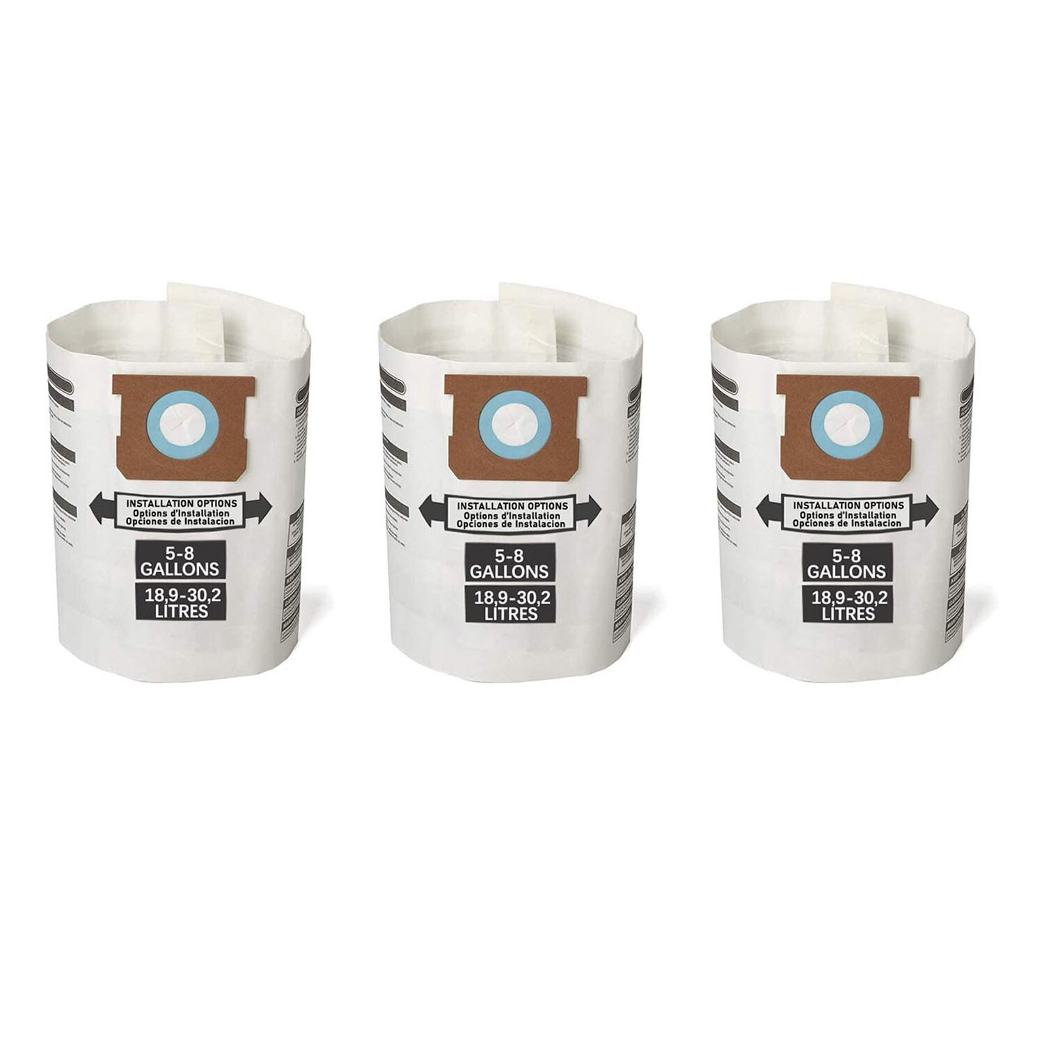 5-8 Gallon High Efficiency Replacement Dry Vacuum Bags - Type H Shop Vac gallery