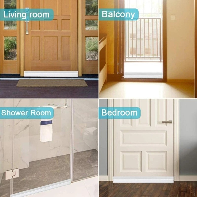 2 Under Door Sweep Weather Stripping Door Draft Stopper Blocker Strong Adhesive gallery