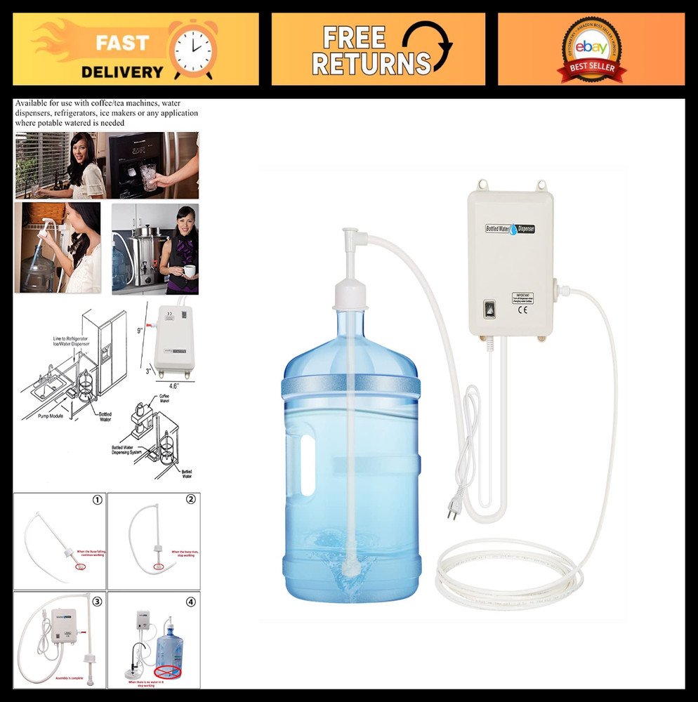 Automatic Water Dispenser Pump 110V 40psi 1 GPM for 3/5 Gallon Bottles - Home/Of