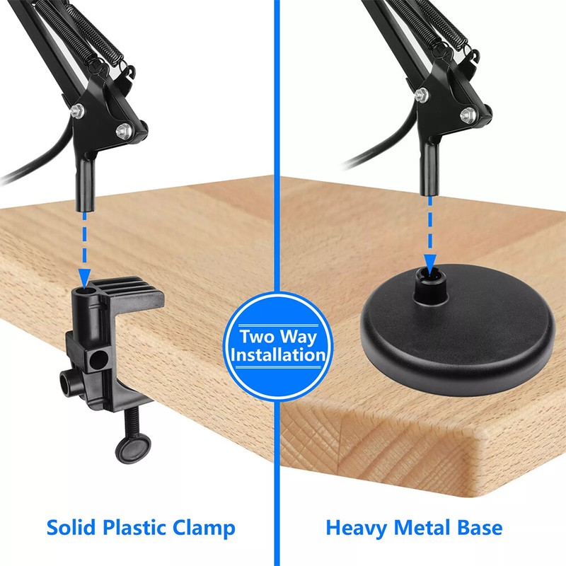 LED Desk Lamp Adjustable Swing Arm Lamp with Clamp Eye-Caring Reading Desk Light gallery