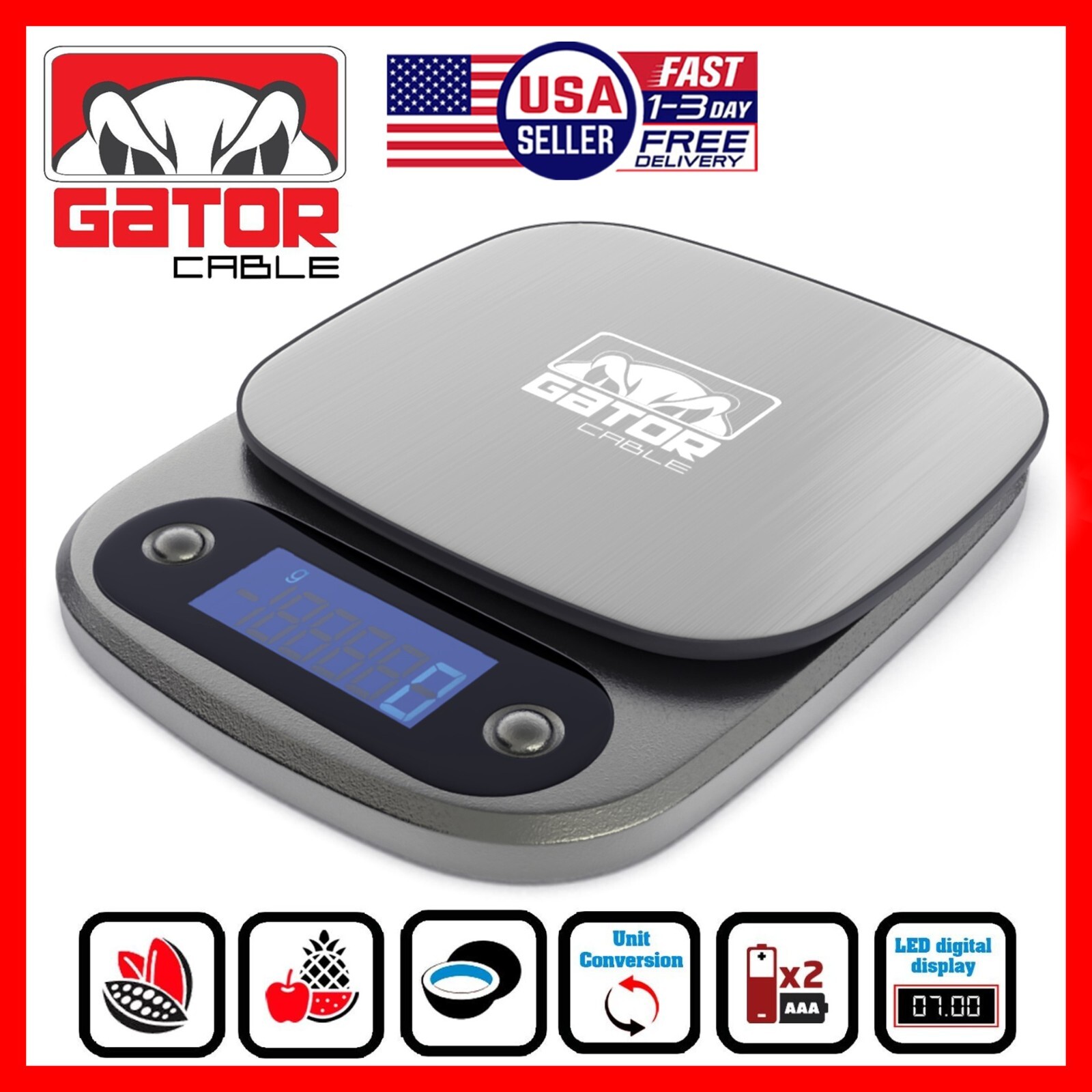 Digital Kitchen Scale Food Diet Multifunction Weight Balance 10,000g 22lb x 1g gallery