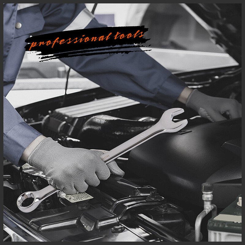15PC Combination Spanner Wrench Ring Open Ended 8-22mm Metric 12 Point "V" Notch gallery