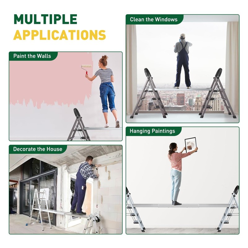 6-9ft Adjustable Aluminum Work Plank 440lbs Capacity Aluminum Extension Boards gallery