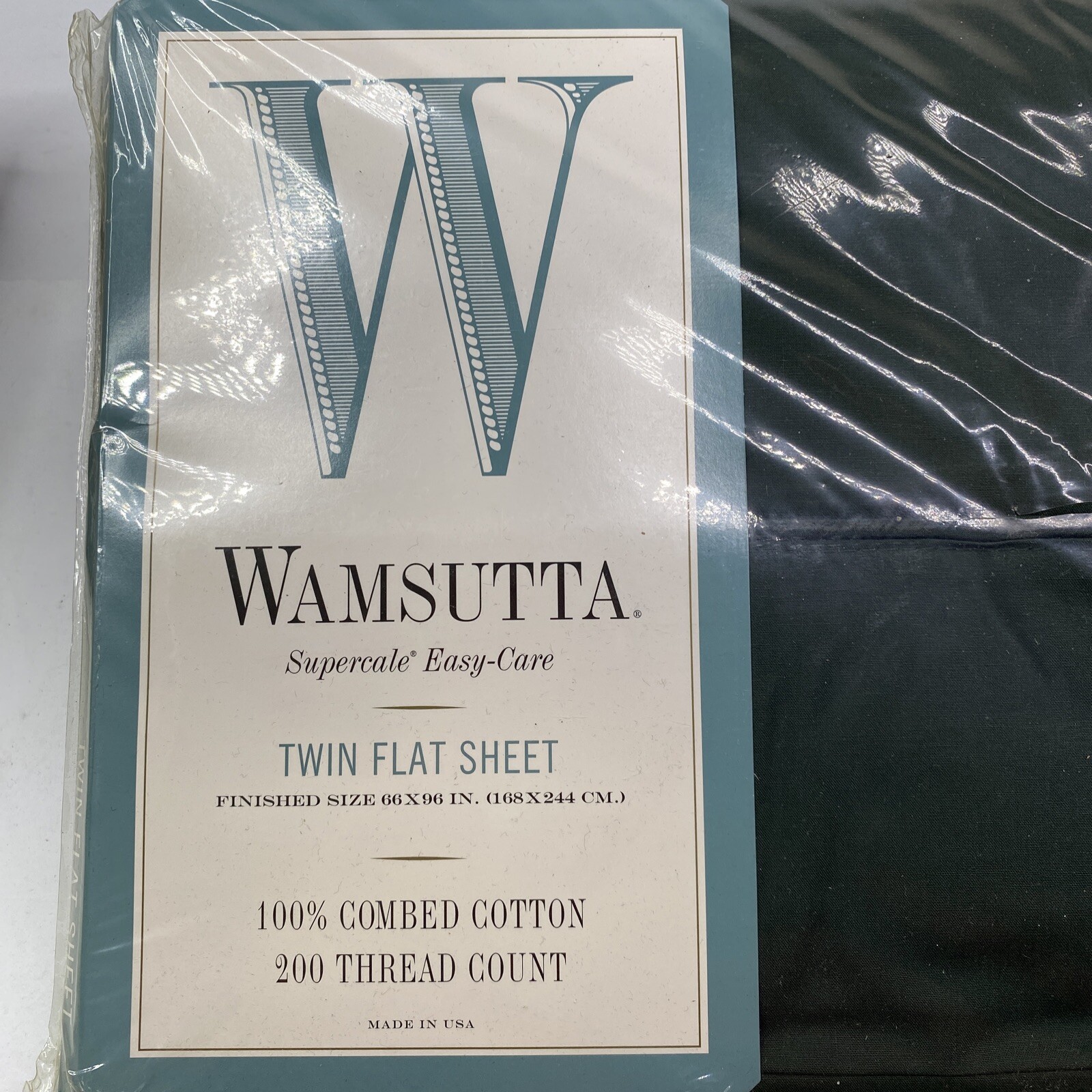 Wamsutta Supercale Easy Care Sheet Twin Flat Green 66 x 96 Cotton 200 TC X2 gallery