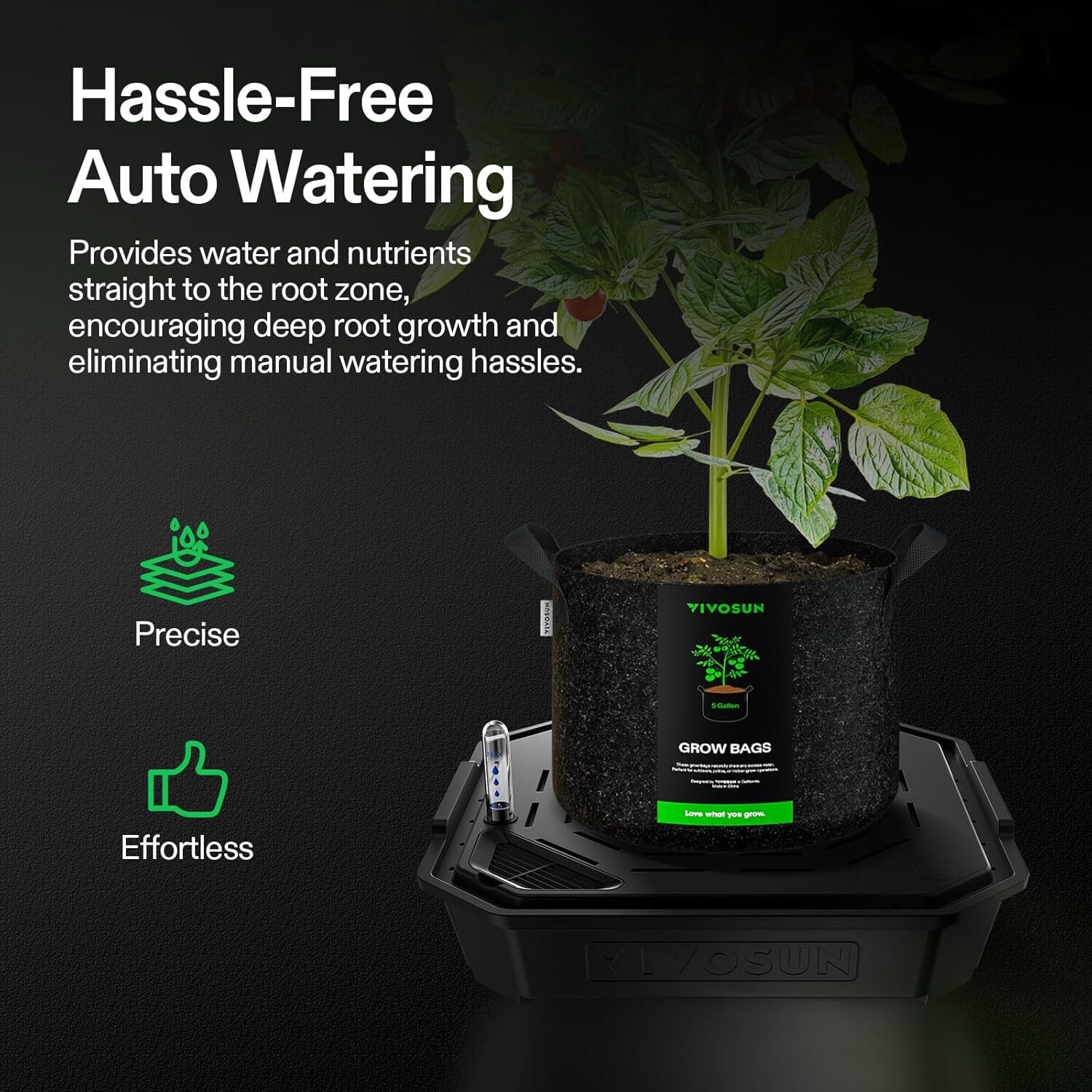 VIVOSUN 4-Pack FlexFeed Self-Watering Irrigation Pot, Auto-Irrigation Fabric Pot gallery