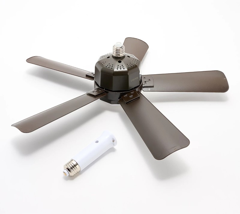 Cascade Pro 2-in-1 Socket 19" Ceiling Fan & LED Light+Remote - White,Black,Brown gallery