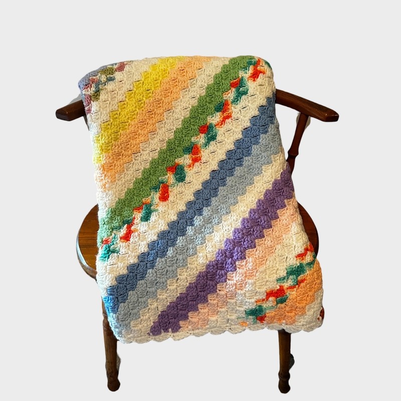 Handmade Crochet Blanket Afghan Multicolor 40" x 58" gallery