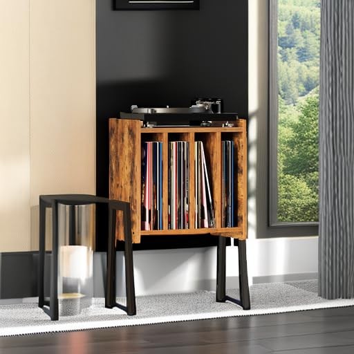 Record Player Stand Table with Vinyl Storage Shelf Nightstand gallery