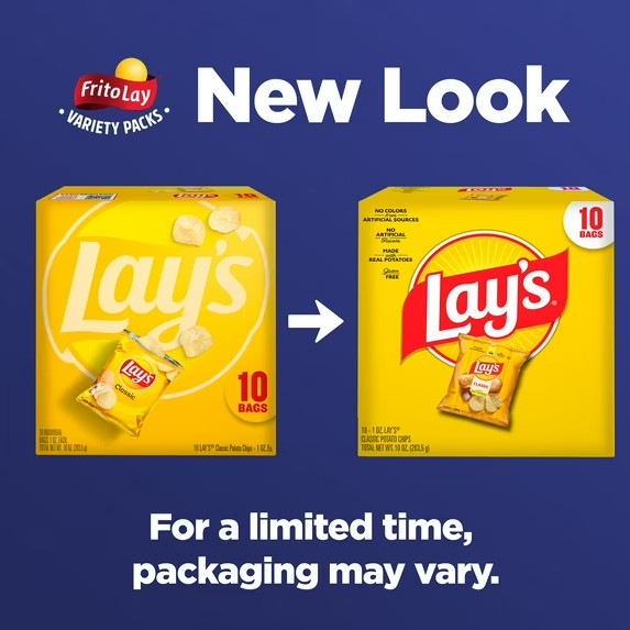 Lay's Classic Potato Snack Chips, 1 oz Bags, 10 Count Multipack gallery