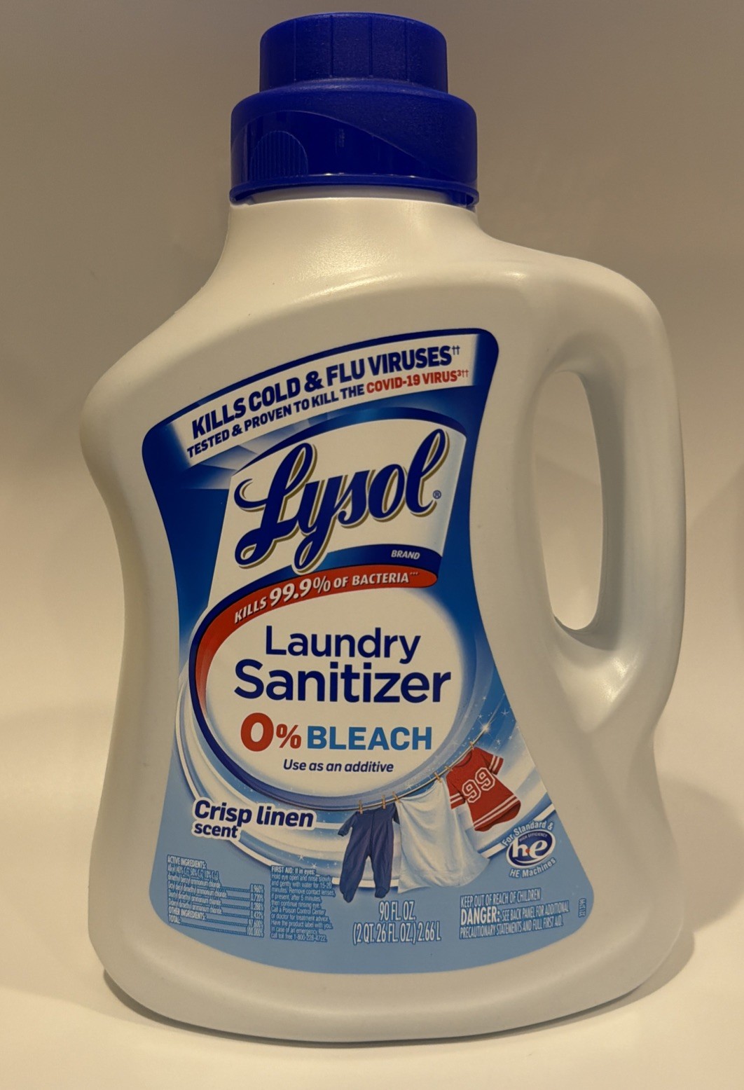 LYSOL Laundry Sanitizer Detergent Additive, Crisp Linen Scent, Jumbo Size 90 oz gallery