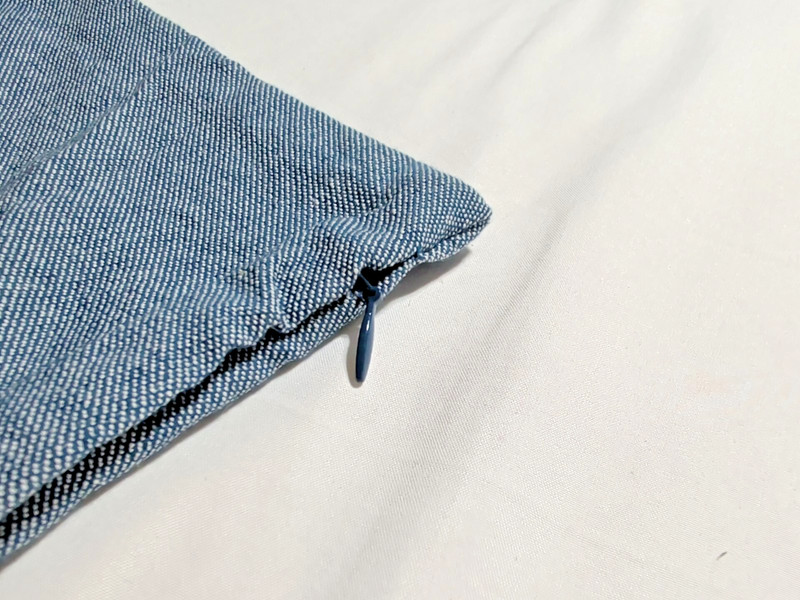 Lot 2 Room Essentials Poly / Cotton Blend Blue Jean Pillow Covers 16"x16” NWT gallery
