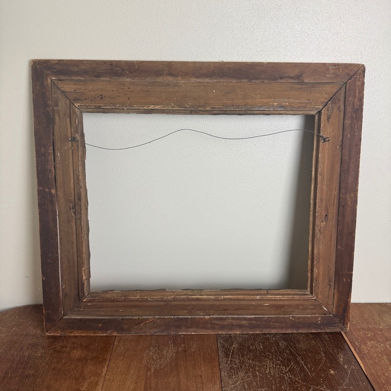 Antique Early 1900s Solid Wood Plaster Detail LARGE 16x20 Picture Frame NO GLASS gallery