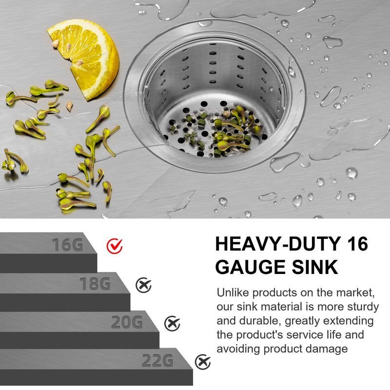 Quikore 27 Inch Undermount Workstation Single Bowl Handmade Stainless Steel Sink gallery