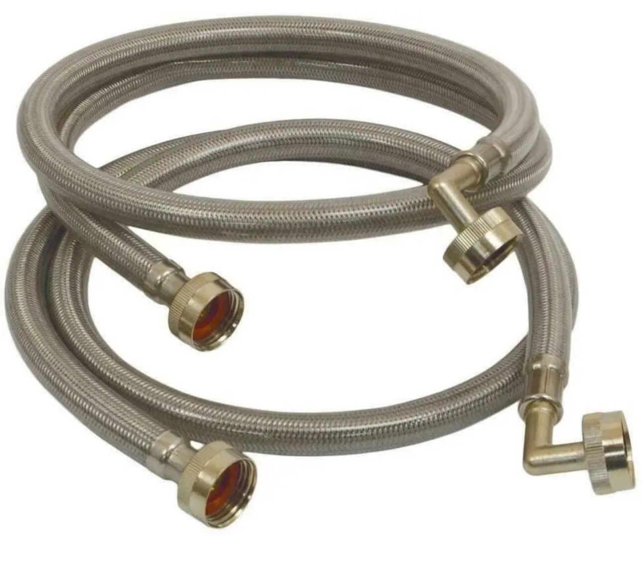 Everbilt 4 ft. Polymer Coated Stainless Steel Washing Machine Connector (2-Pack) gallery