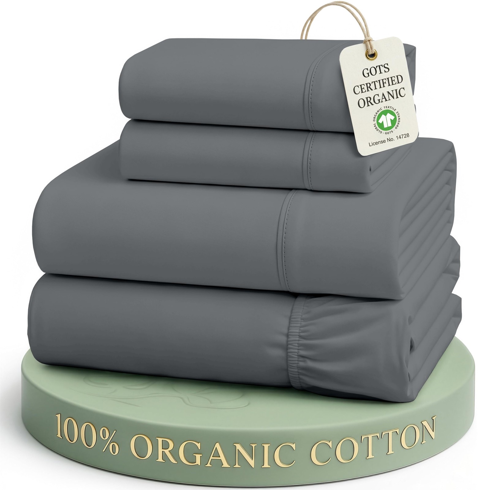100% Organic Cotton Full Size Sheets, Hotel Like Crisp Percale Low Pill Fade ... gallery