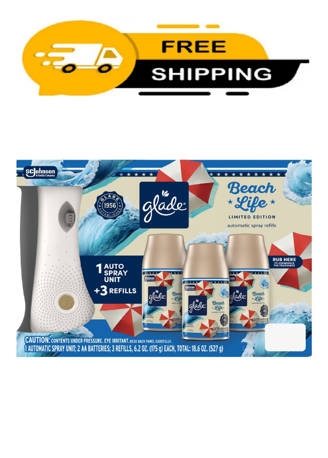 Glade Automatic Spray Air Freshener Americana Collection, Beach Life, 1 Holder + gallery
