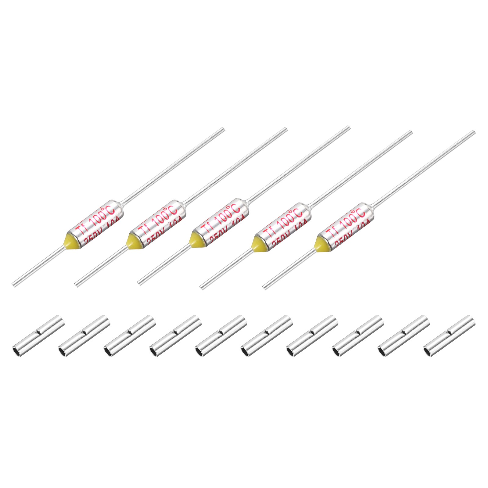 5 Pcs Metal Temperature Thermal Fuse SF100 10A 250V with Terminal Connector gallery