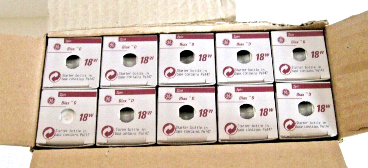 GE 18W Compact Fluorescent Light Bulb Lamp 18 Watts 2 Pin CFL F18DBXT4/SPX27 10P gallery