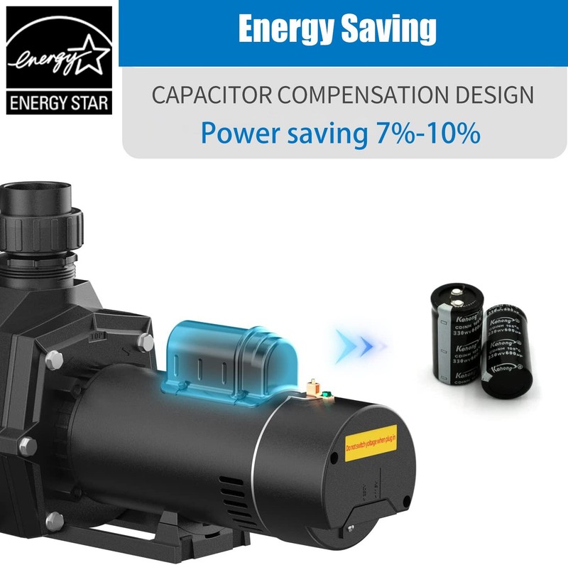 2HP 2 Speed Swimming Pool Pump Above/Inground 92/44GPM 79ft Hmax 230V Hayward gallery