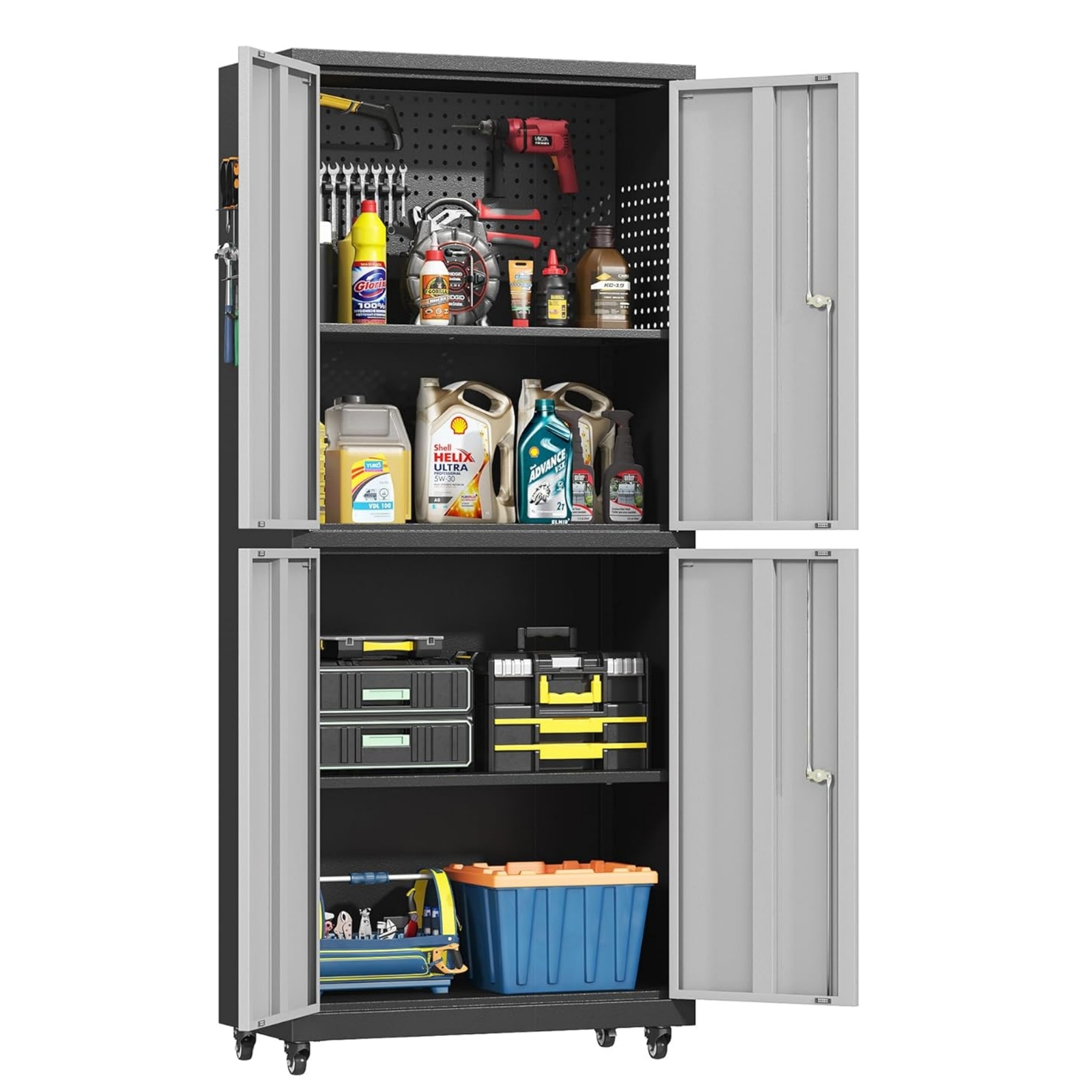 Garage Storage Cabinet Rolling Tool Chest Tool Organizer Box Workshop Cabinet gallery