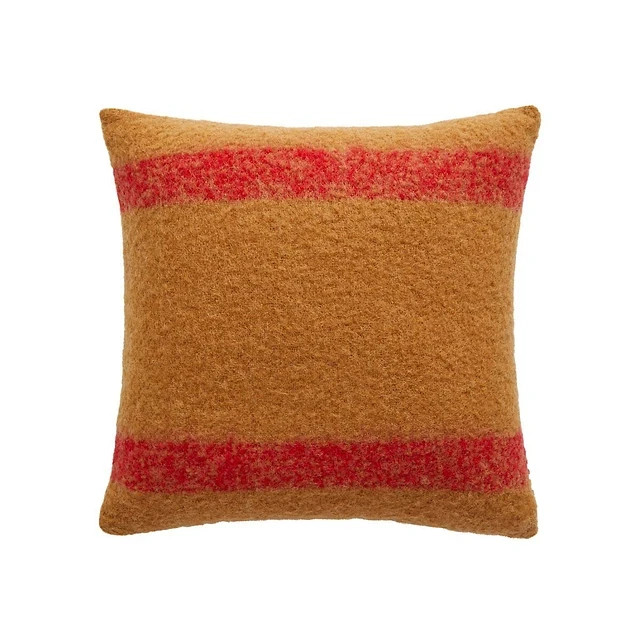 Hudson Bay Stripes Chipmunk Striped Wool Blend Cushion (approx 18x18 inches) gallery