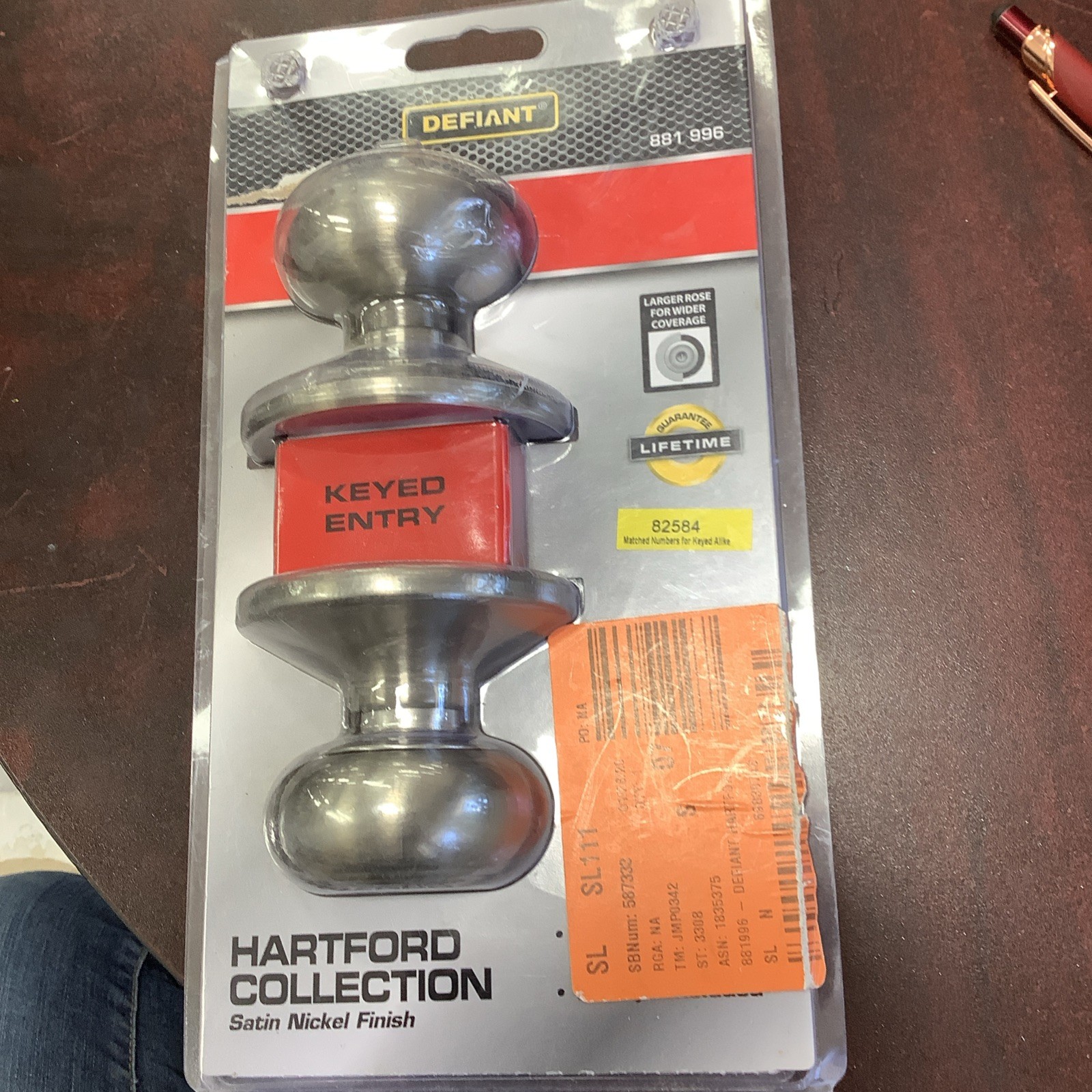 Defiant Hartford Collection Keyed Entry Door Knob Satin Nickel Finish 881996 gallery