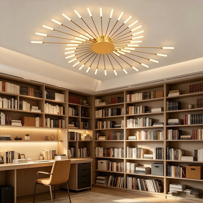 Indoor LED Ceiling Light Hollow Fireworks Design Modern Decor for Home Business gallery