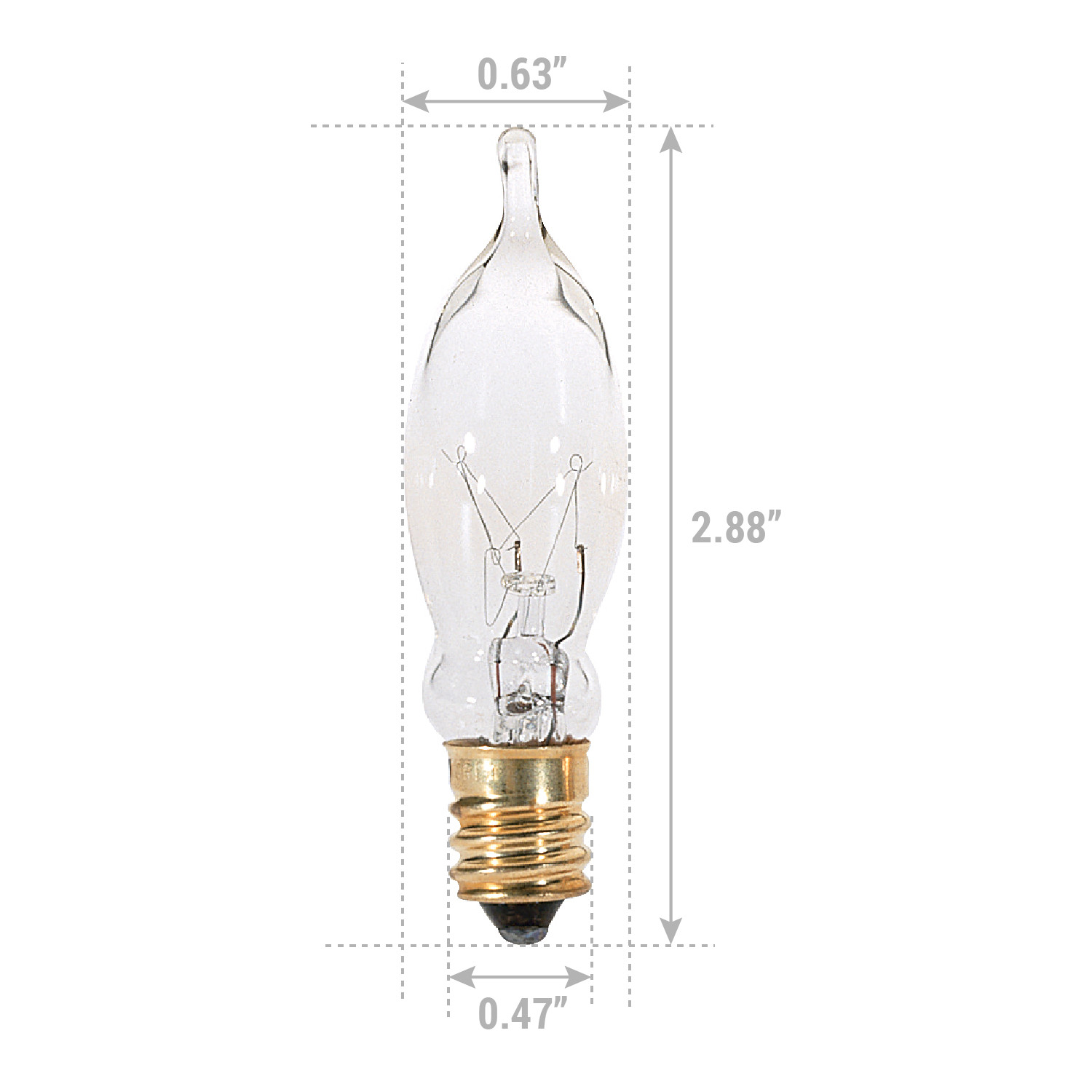 48 Pack Bulbrite 403307 Flame Tip Chandelier Bulb 120V 7.5W Candelabra E12 Clear gallery